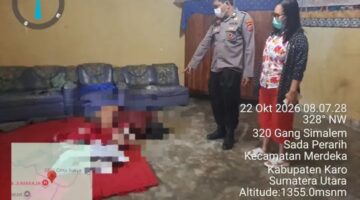 RESPONS CEPAT CALL CENTER 110 POLRES KARO, POLSEK BERASTAGI TANGANI PENEMUAN JENAZAH PEREMPUAN DI DESA CINTA RAKYAT